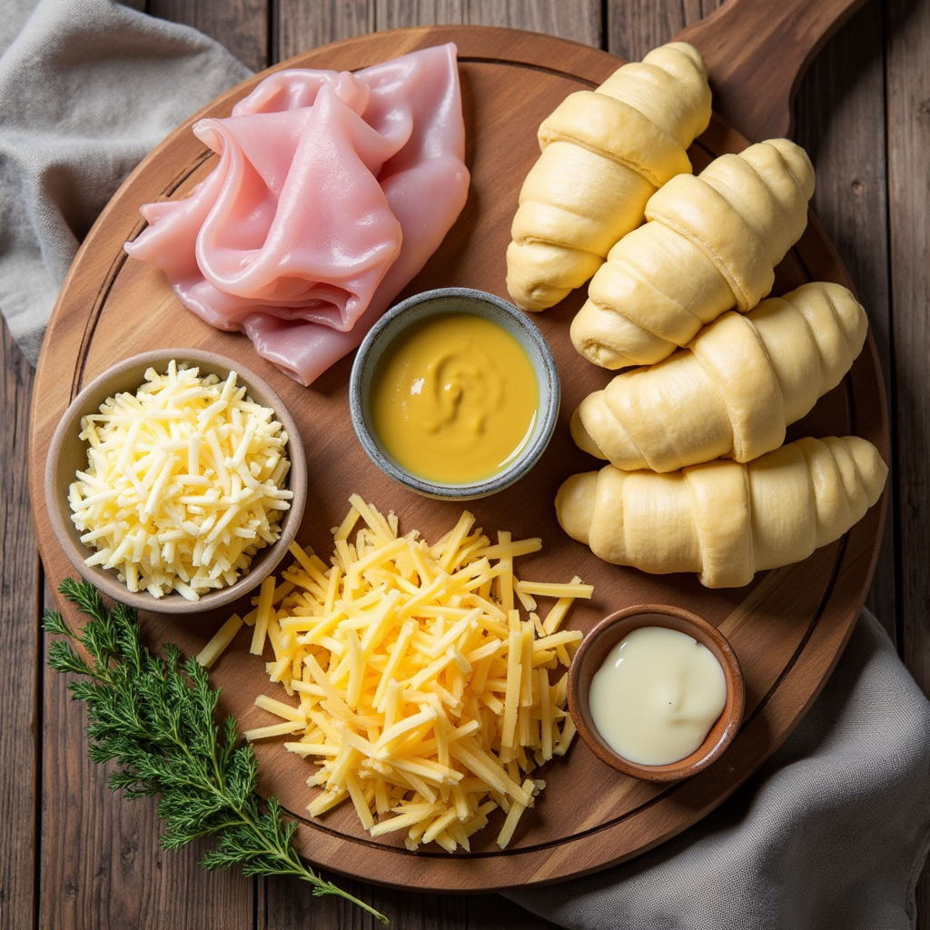 Baked Ham and Cheese Croissants