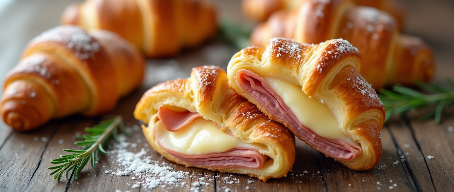 Baked Ham and Cheese Croissants