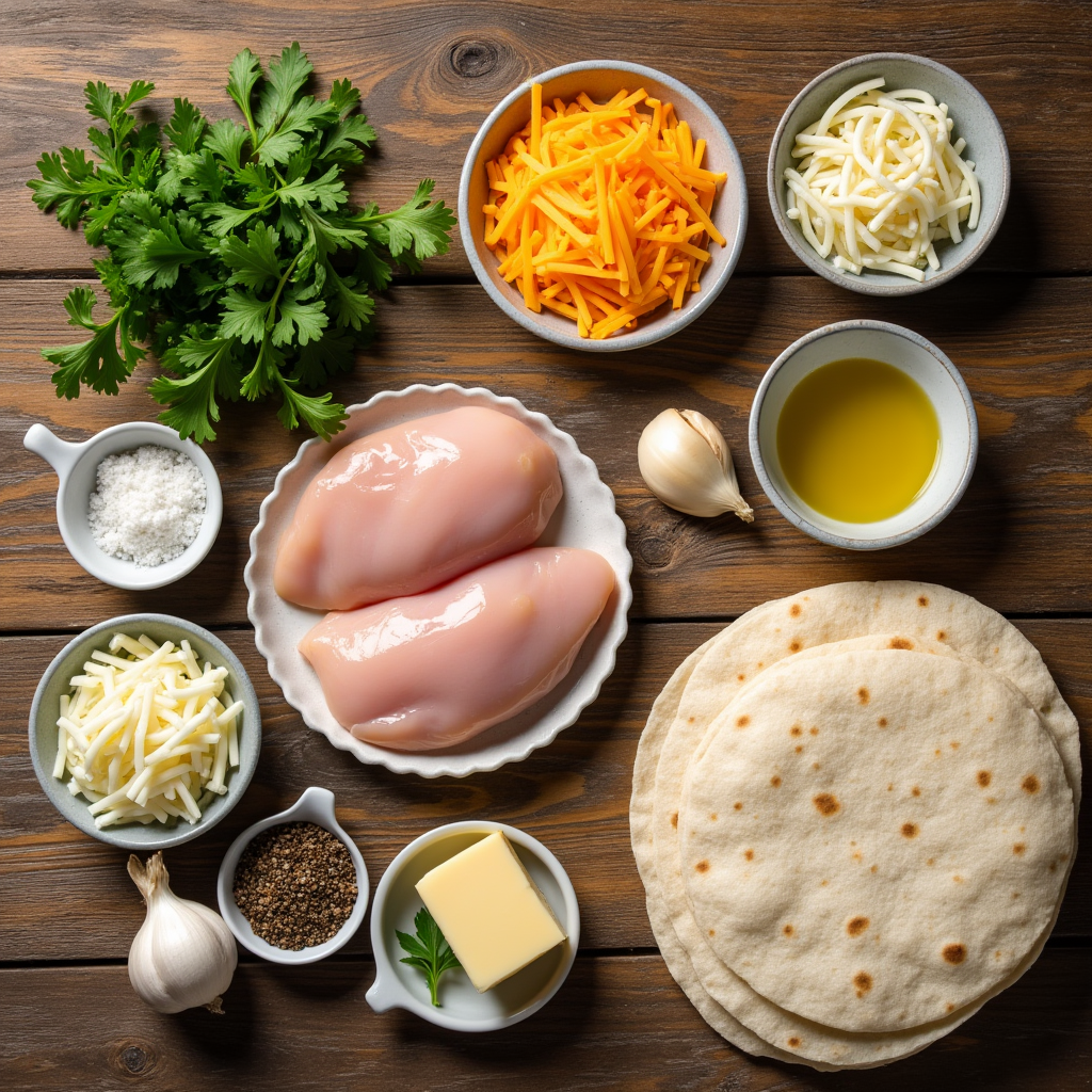 Cheesy Garlic Chicken Wraps