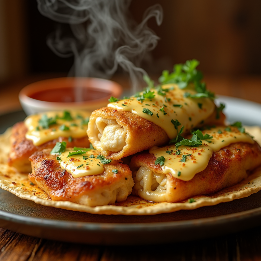 Cheesy Garlic Chicken Wraps