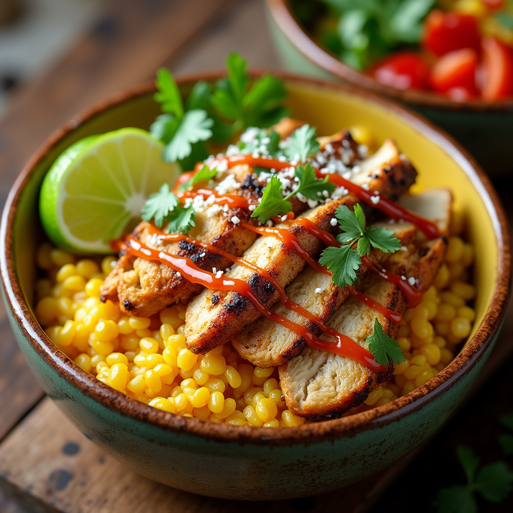 Street Corn Chicken Rice Bowl