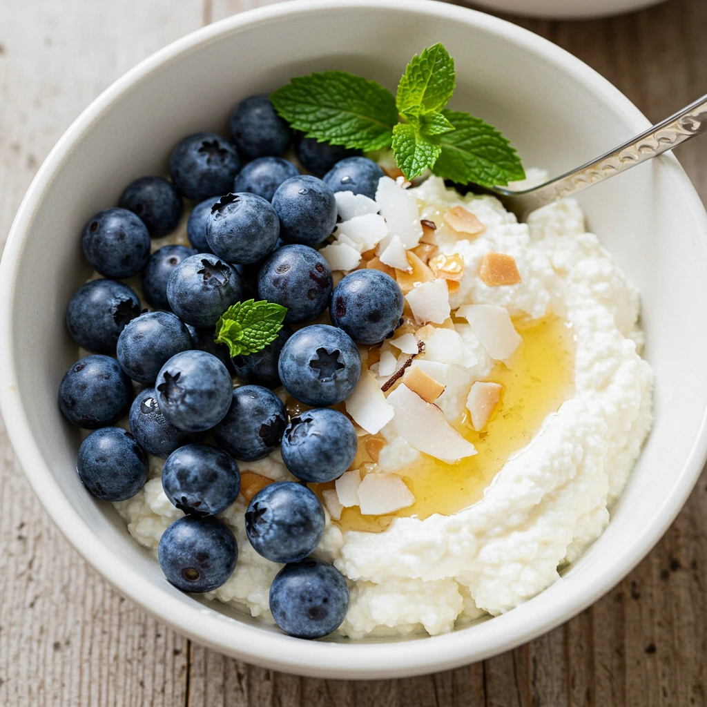 Creamy Blueberry Coconut Ricotta Bowl